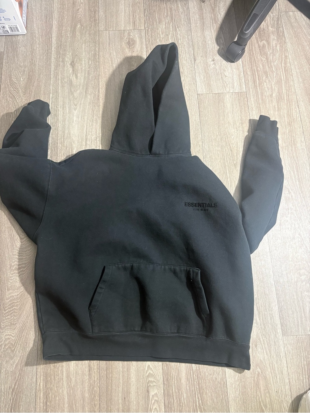 Essentials Men’s Black Crewneck Hoodie Sweatshirt